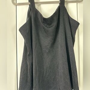 Alex black metallic thread dressy tank top